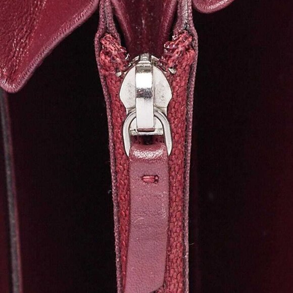 Chanel Burgundy Chevron Quilted Lambskin Leather Boy Yen Wallet - Picture 5 of 7